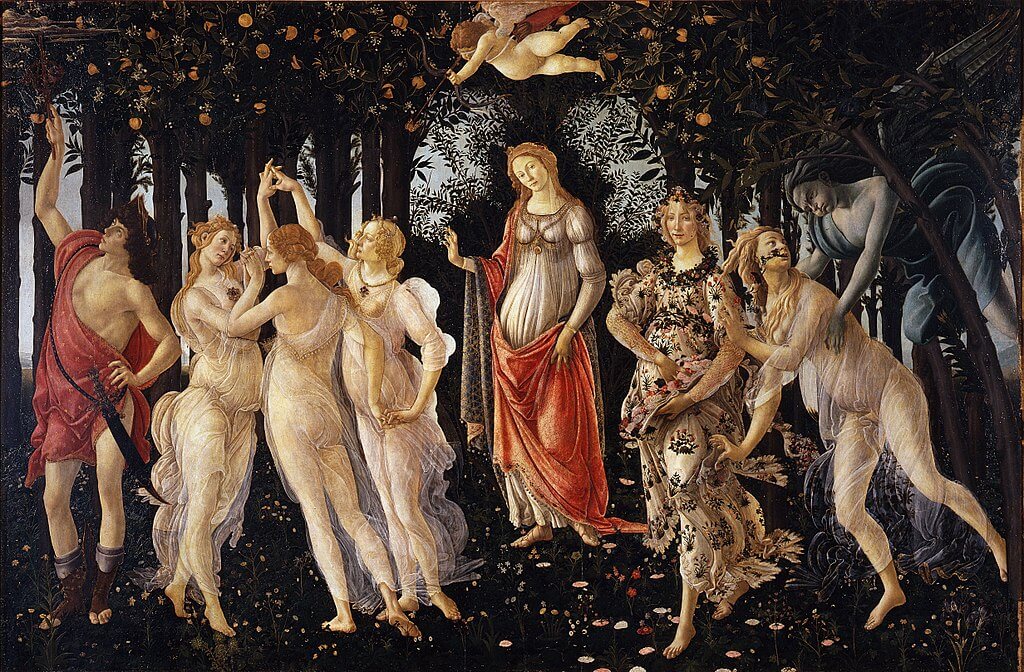 La Primavera by Sandro Botticelli in the Uffizi Gallery in Florence