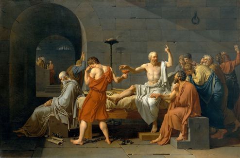 The Death of Socrates by Jacques-Louis David in the Metropolitan Museum of Art in New York