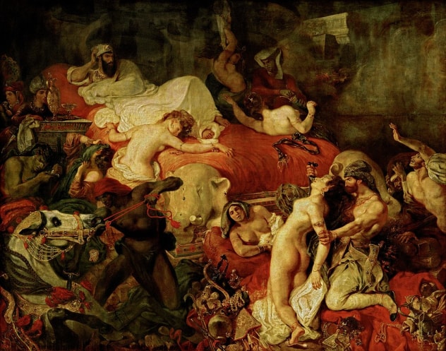 The Death of Sardanapalus by Eugene Delacroix in the Louvre Museum in Paris