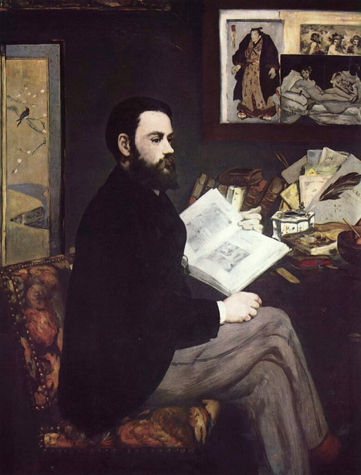 Portrait of Émile Zola by Édouard Manet in the Musee d'Orsay in Paris