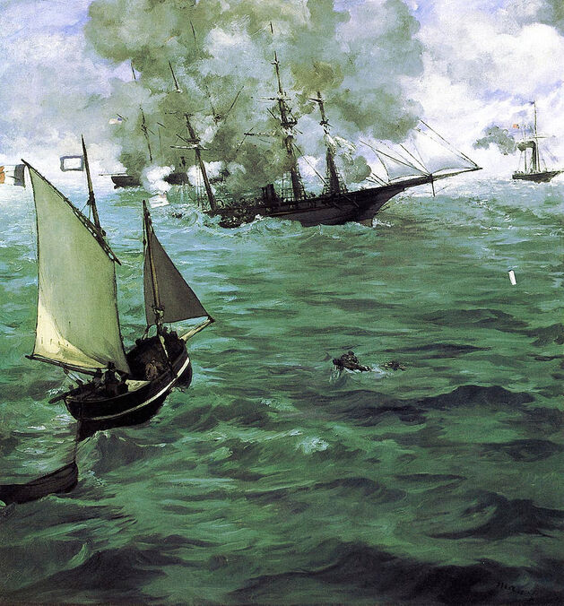 The Battle of the USS Kearsarge and the CSS Alabama by Édouard Manet in the Philadelphia Museum of Art