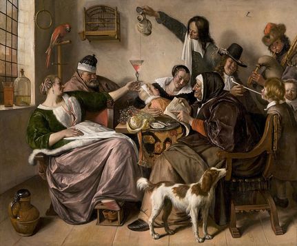 As the Old Sing, So Pipe the Young by Jan Steen in the Mauritshuis in The Hague