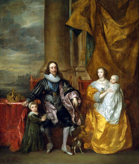 Charles I and Henrietta Maria with Their Two Eldest Children, Prince Charles and Princess Mary by Anthony van Dyck in Windsor Castle