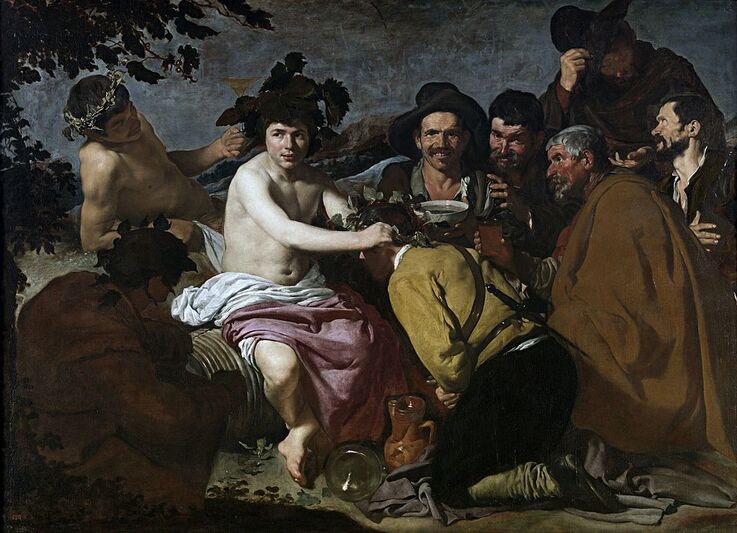 The Triumph of Bacchus by Diego Velázquez in the Prado Museum in Madrid