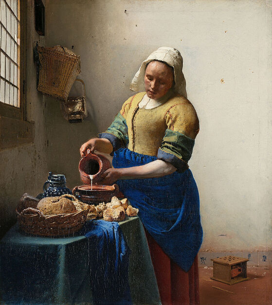 The Milkmaid by Johannes Vermeer in the Rijksmuseum in Amsterdam