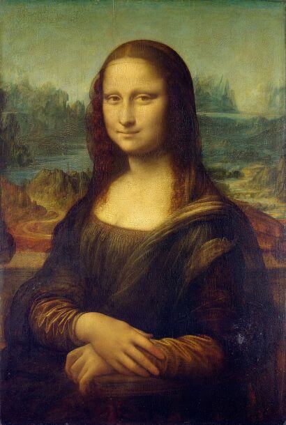 Mona Lisa by Leonardo da Vinci in the Musee du Louvre in Paris