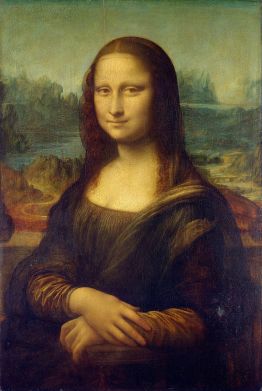 The Mona Lisa by Leonardo da Vinci in the Louvre in Paris