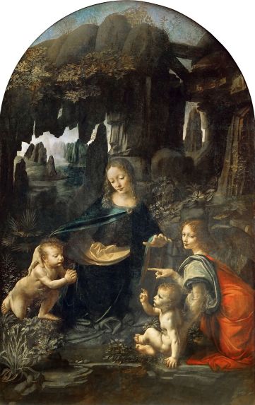The Virgin of the Rocks by Leonardo da Vinci in the Louvre Museum in Paris