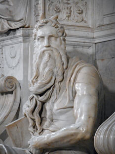 Statue of Moses by Michelangelo in the San Pietro in Vincoli church in Rome