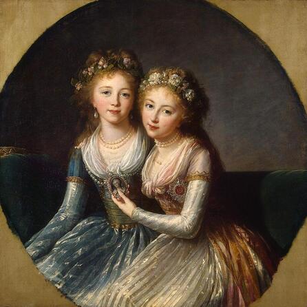 Alexandra and Elena Pavlovna of Russia (1796) by Élisabeth Vigée Le Brun in the Hermitage Museum