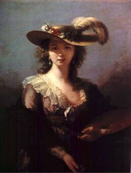 Original version of Self Portrait in a Straw Hat painted in 1782 by Elisabeth Vigee Le Brun