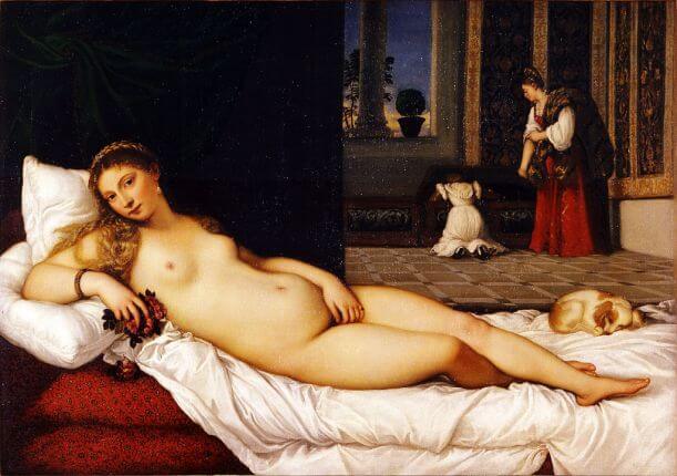 Venus of Urbino by Titian in the Uffizi Gallery in Florence