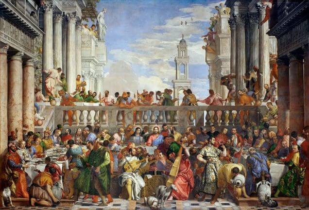 The Wedding at Cana by Paolo Veronese in the Louvre in Paris