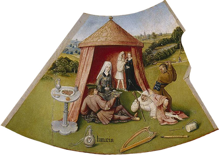 Scene of Lust from The Seven Deadly Sins and the Four Last Things by Hieronymus Bosch