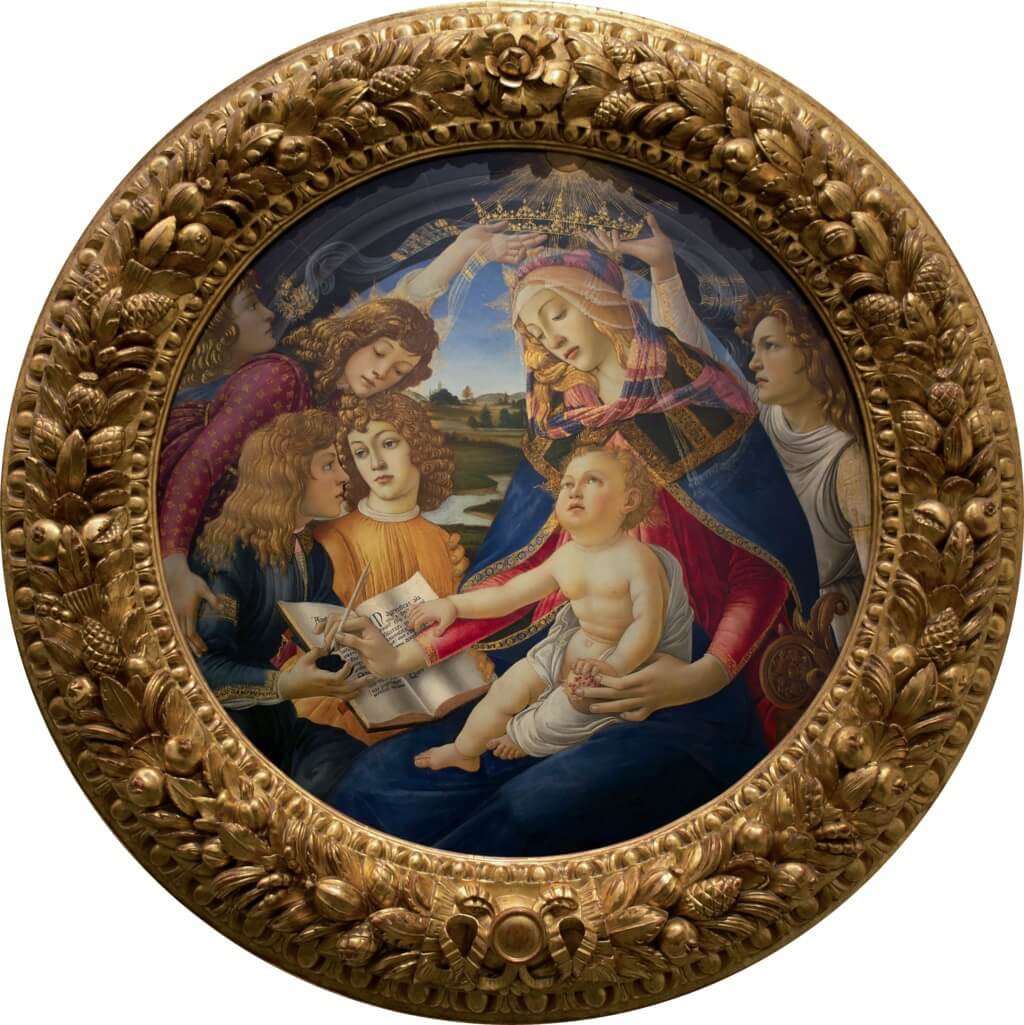 Madonna of the Magnificat by Sandro Botticelli in the Uffizi Museum in Florence