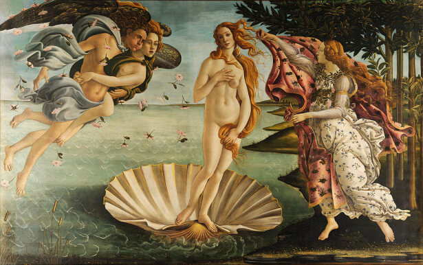 The Birth of Venus by Sandro Botticelli in the Uffizi Gallery in Florence
