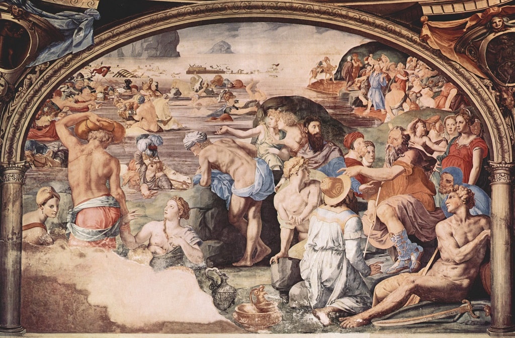 Crossing of the Red Sea by Bronzino in the Palazzo Vecchio in Florence