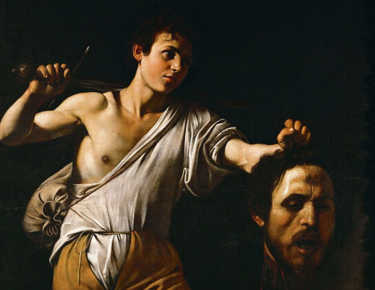 David with the Head of Goliath by Caravaggio in the Kunsthistorisches Museum in Vienna