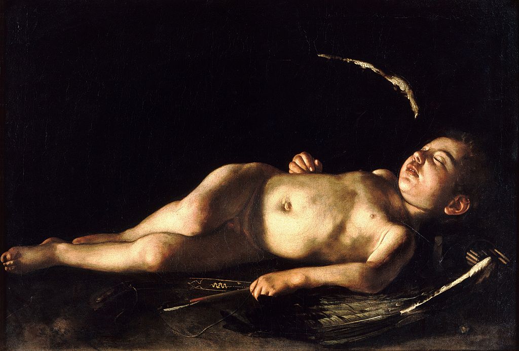 Sleeping Cupid by Caravaggio in the Palazzo Pitti in Florence