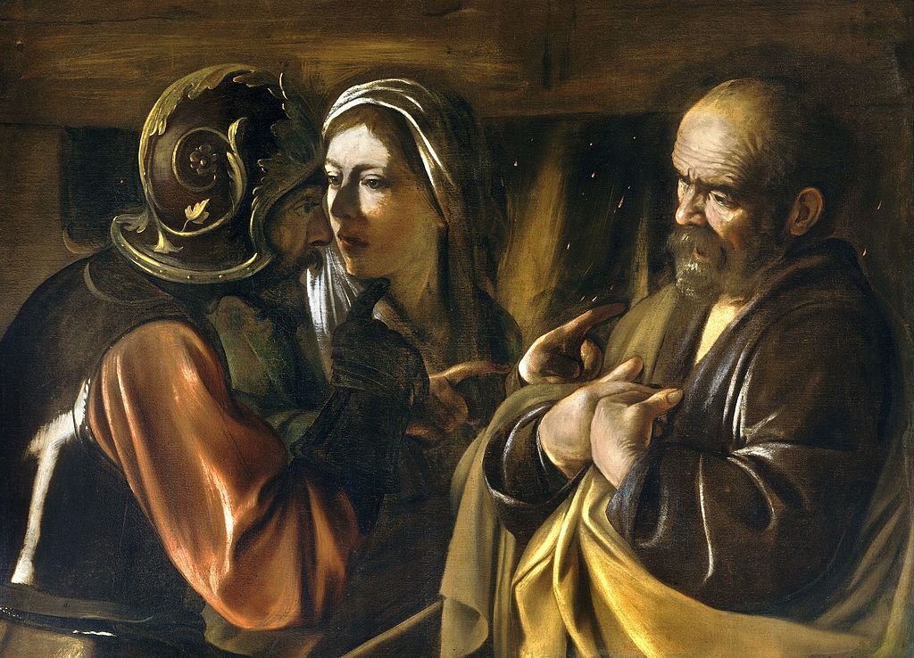 The Denial of St. Peter by Caravaggio in the Metropolitan Museum of Art in New York