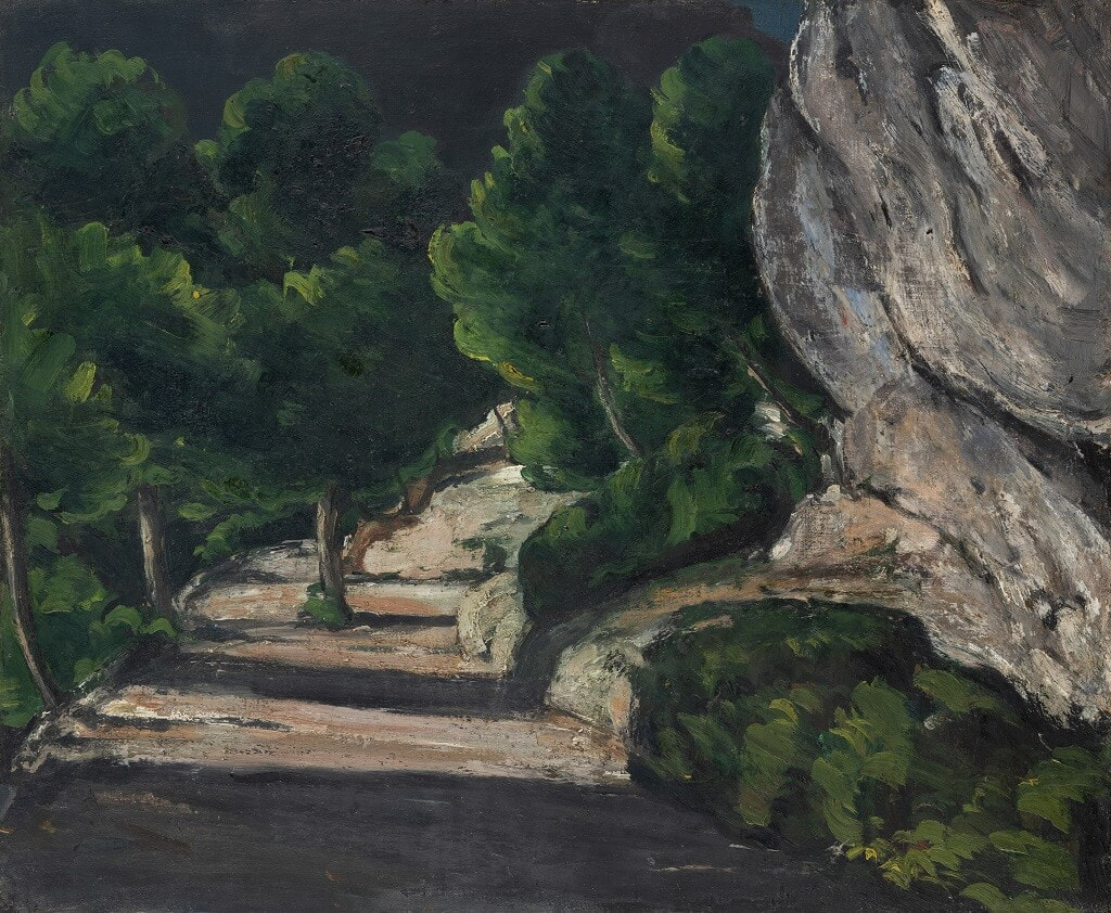 Road with Trees in Rocky Mountains (1870) by Paul Cézanne