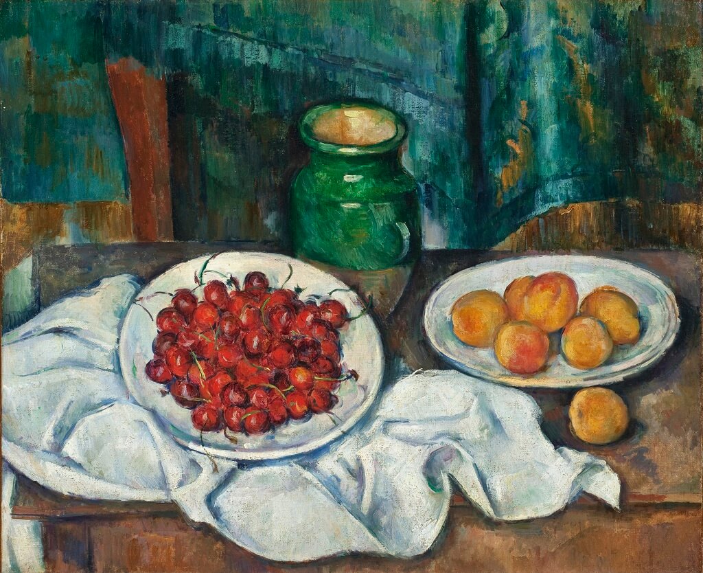 Still Life with Cherries and Peaches (1885-1887) by Paul Cézanne