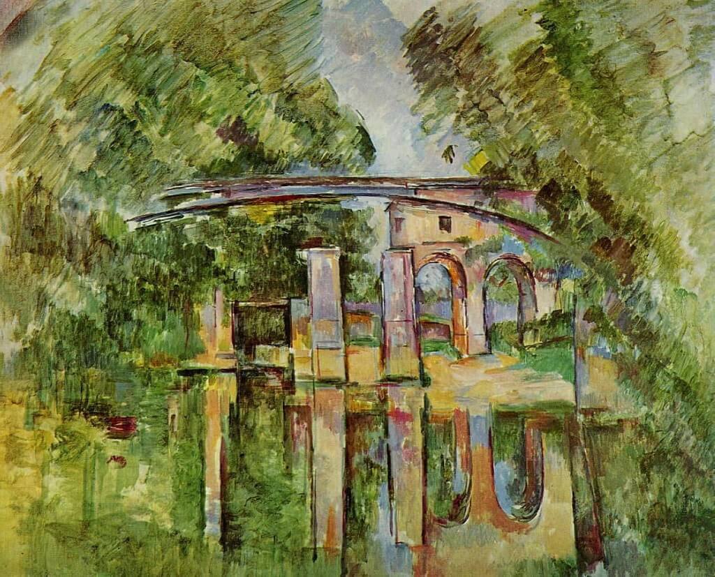 The Aqueduct and the Lock (1890) by Paul Cézanne
