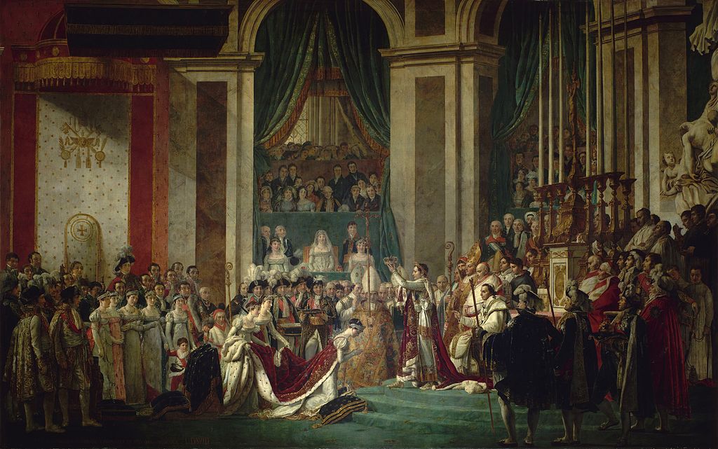 Coronation of Napoleon by Jacques-Louis David in the Palace of Versailles 