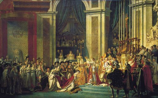 The Coronation of Napoleon by Jacques-Louis David in the Louvre in Paris