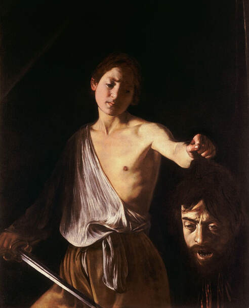 David with the Head of Goliath by Caravaggio in the Galleria Borghese in Rome