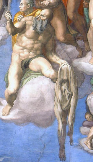 Detail of Bartholomew in The Last Judgment by Michelangelo in the Vatican Museums