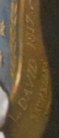 Signature of Jacques-Louis David in Cupid and Psyche in the Cleveland Museum of Art