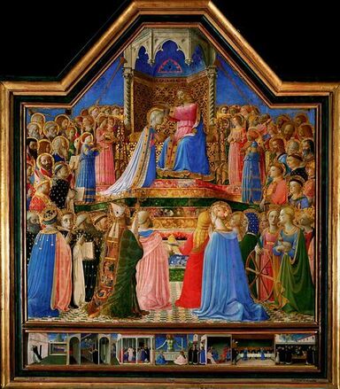 Coronation of the Virgin by Fra Angelico in the Louvre Museum in Paris