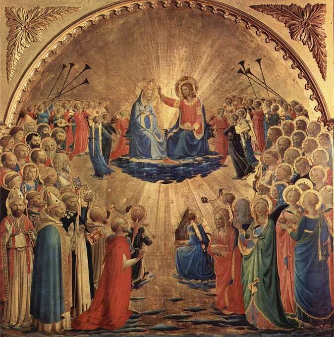 Coronation of the Virgin in the Uffizi Museum in Florence by Fra Angelico