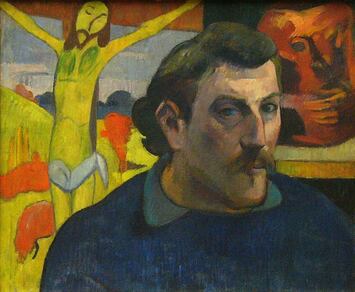 The Artist with the Yellow Christ by Paul Gauguin in the Musee d'Orsay in Paris