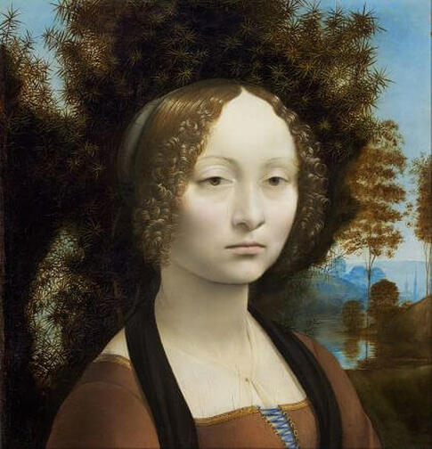 Ginevra de' Benci by Leonardo da Vinci in the National Gallery of Art in Washington, DC