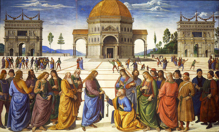 Delivery of the Keys by Perugino in the Sistine Chapel in the Vatican Museums in Rome