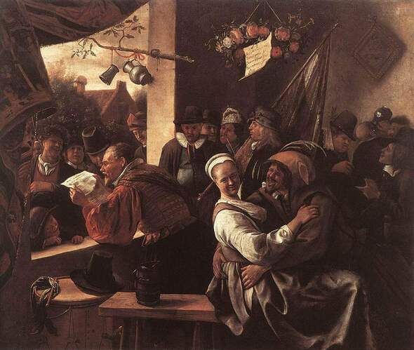 The Rhetoricians - In Liefde Vrij by Jan Steen in the Royal Museum of Fine Arts of Belgium in Brussels