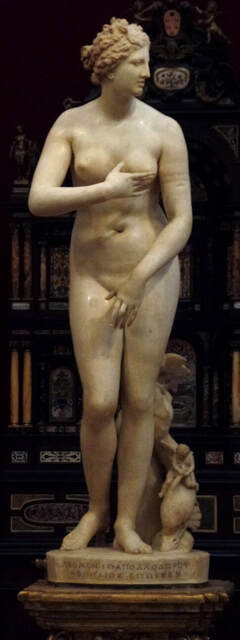 Venus de' Medici in the Uffizi Gallery in Florence