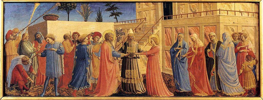Wedding of the Virgin by Fra Angelico in the Museum of San Marco in Florence