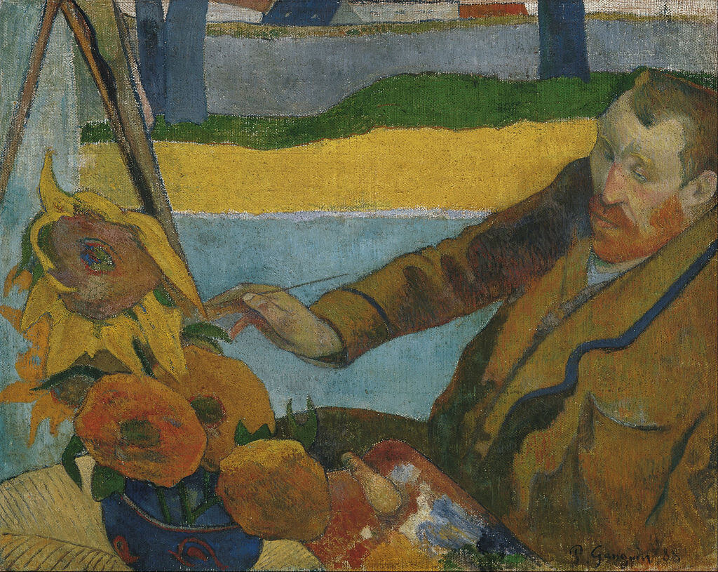 The Painter of Sunflowers (Portrait of Vincent van Gogh) by Paul Gauguin in the Van Gogh Museum in Amsterdam