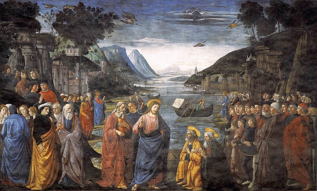 Vocation of the Apostles by Ghirlandaio in the Sistine Chapel in the Vatican Museums in Rome