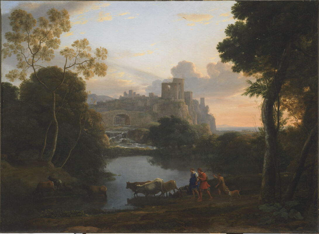 View of Tivoli at Sunset by Claude Lorrain in the Legion of Honor Museum in San Francisco