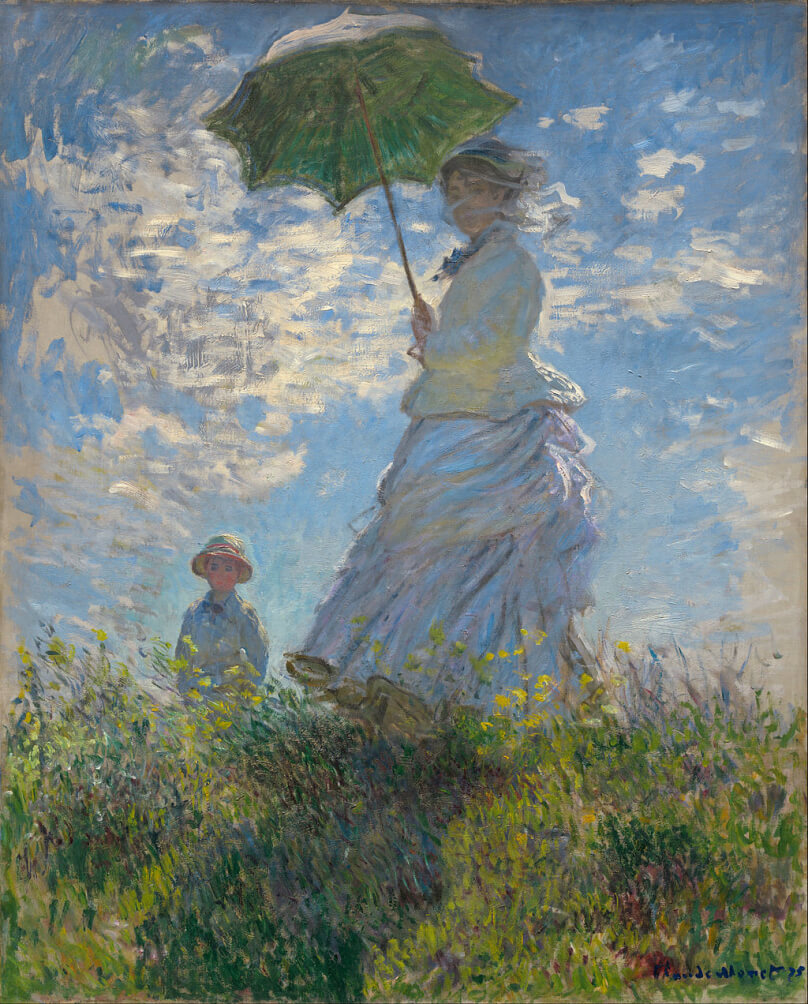 Woman with a Parasol Madame Monet and Her Son by Monet