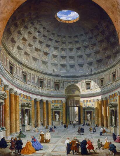 Interior of the Pantheon by Giovanni Paolo Panini in the National Gallery of Art in Washington, DC