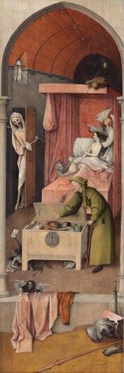 Death and the Miser by Hieronymus Bosch in the National Gallery of Art in Washington, DC