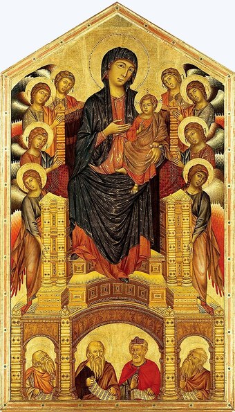 Santa Trinita Maestà by Cimabue in the Uffizi Museum in Florence