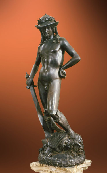 David in bronze by Donatello in the Bargello Museum in Florence