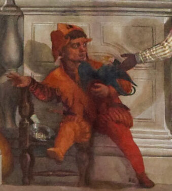 Detail of the dwarf jester in the The Feast in the House of Levi by Paolo Veronese
