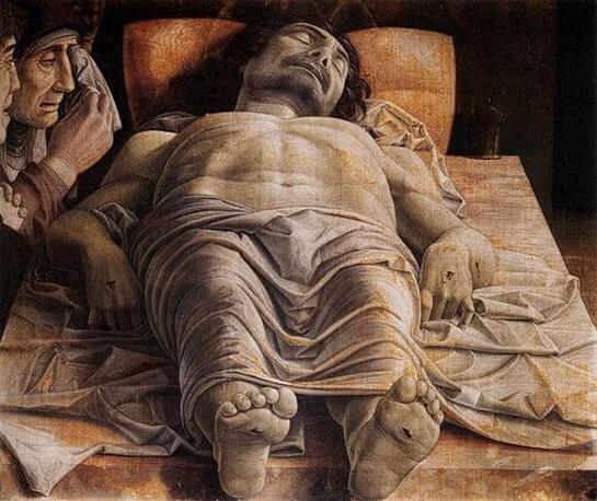 The Lamentation of Christ by Andrea Mantegna in the Pinacoteca di Brera in Milan